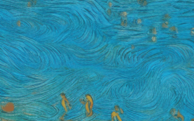 La imagen debe ilustrar el riesgo potencial de ahogamiento submarino en piscinas y playas para enfatizar la importancia de la supervisión vigilante para los niños.