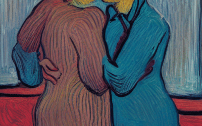 La imagen debe retratar a dos individuos encerrados en un abrazo sincero