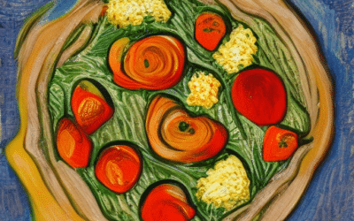 La imagen debe mostrar un surtido visualmente atractivo de comidas saludables y rentables desde el menú VATDI