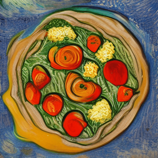 La imagen debe mostrar un surtido visualmente atractivo de comidas saludables y rentables desde el menú VATDI